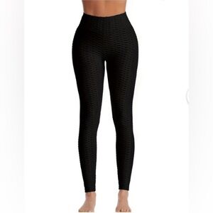 O to S Fleece Lined Sexy Honeycomb Yoga Fitness Leggings